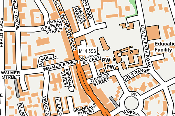 M14 5SS map - OS OpenMap – Local (Ordnance Survey)