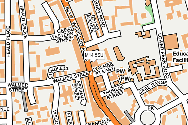 M14 5SU map - OS OpenMap – Local (Ordnance Survey)