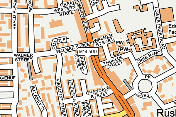 M14 5UD map - OS OpenMap – Local (Ordnance Survey)