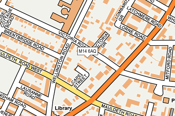 M14 6AQ map - OS OpenMap – Local (Ordnance Survey)