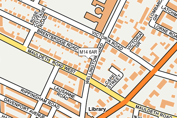 M14 6AR map - OS OpenMap – Local (Ordnance Survey)