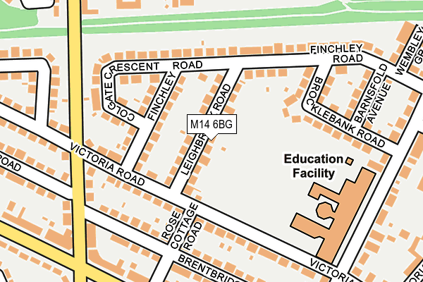 M14 6BG map - OS OpenMap – Local (Ordnance Survey)