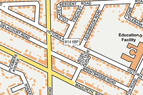 M14 6BP map - OS OpenMap – Local (Ordnance Survey)