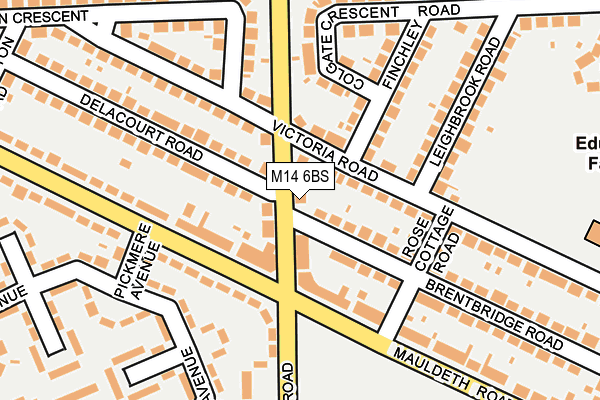 M14 6BS map - OS OpenMap – Local (Ordnance Survey)