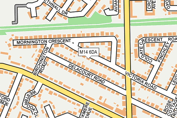 M14 6DA map - OS OpenMap – Local (Ordnance Survey)