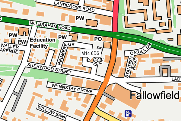 M14 6DS map - OS OpenMap – Local (Ordnance Survey)