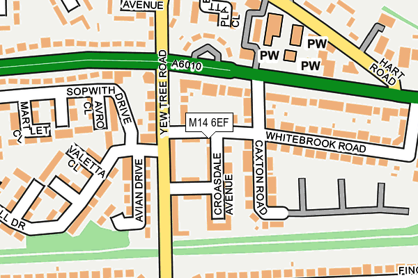 M14 6EF map - OS OpenMap – Local (Ordnance Survey)