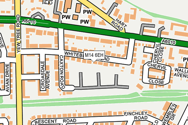 M14 6EH map - OS OpenMap – Local (Ordnance Survey)