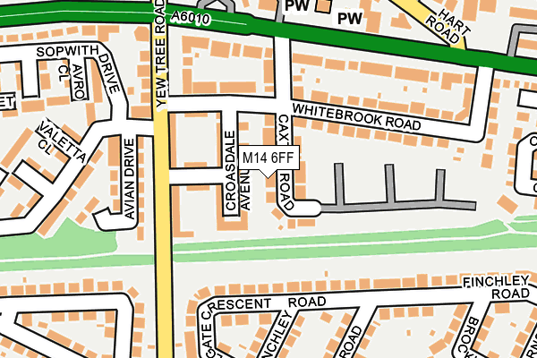 M14 6FF map - OS OpenMap – Local (Ordnance Survey)