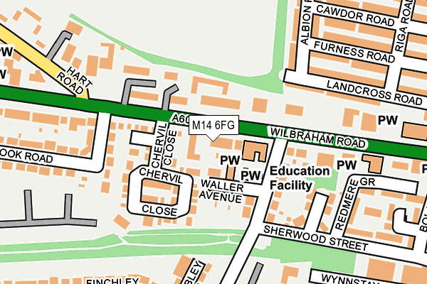 M14 6FG map - OS OpenMap – Local (Ordnance Survey)