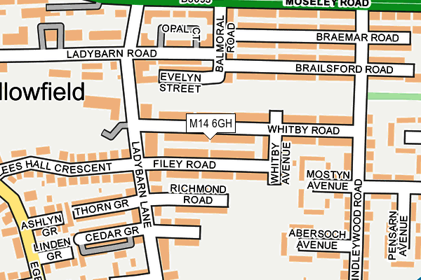 M14 6GH map - OS OpenMap – Local (Ordnance Survey)