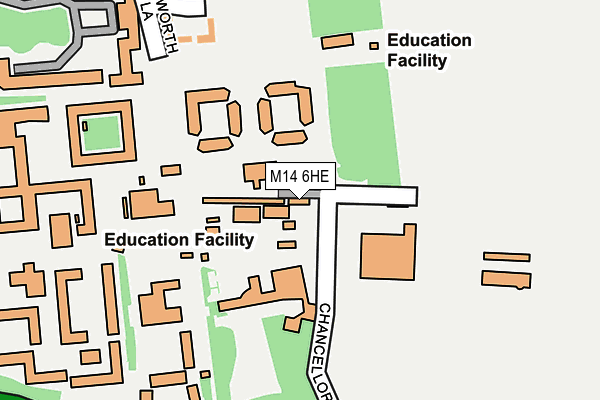 M14 6HE map - OS OpenMap – Local (Ordnance Survey)