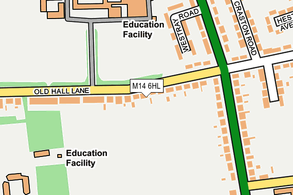 M14 6HL map - OS OpenMap – Local (Ordnance Survey)