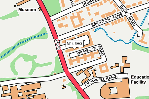 M14 6HQ map - OS OpenMap – Local (Ordnance Survey)