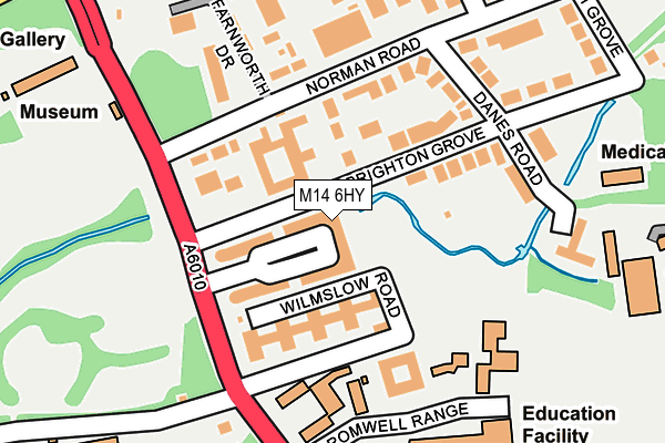 M14 6HY map - OS OpenMap – Local (Ordnance Survey)