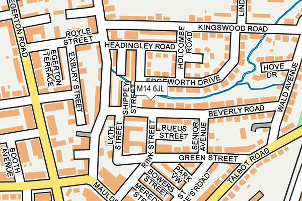 M14 6JL map - OS OpenMap – Local (Ordnance Survey)