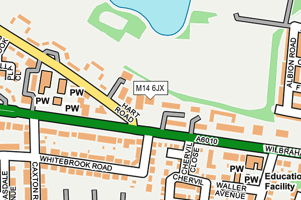 M14 6JX map - OS OpenMap – Local (Ordnance Survey)