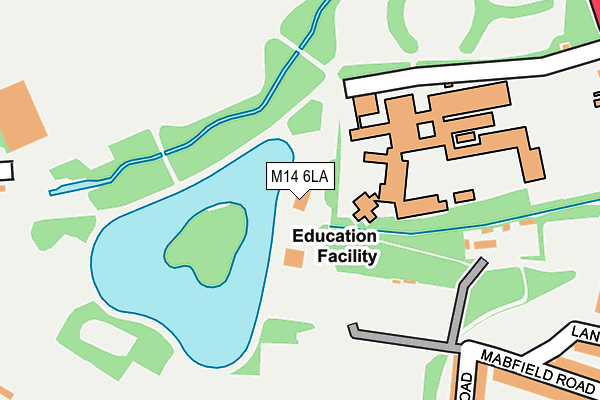 M14 6LA map - OS OpenMap – Local (Ordnance Survey)