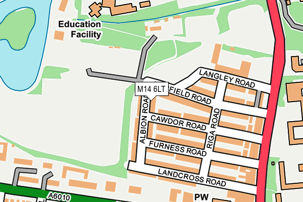 M14 6LT map - OS OpenMap – Local (Ordnance Survey)