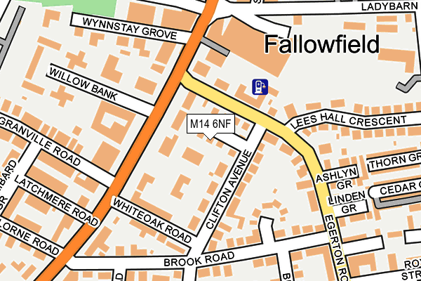 M14 6NF map - OS OpenMap – Local (Ordnance Survey)