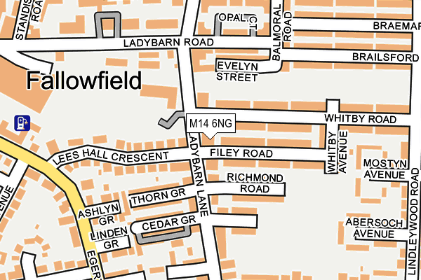 M14 6NG map - OS OpenMap – Local (Ordnance Survey)