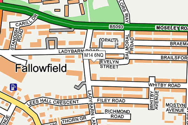 M14 6NQ map - OS OpenMap – Local (Ordnance Survey)