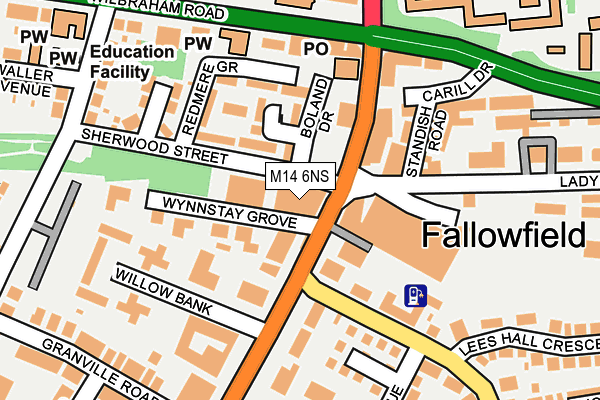 M14 6NS map - OS OpenMap – Local (Ordnance Survey)