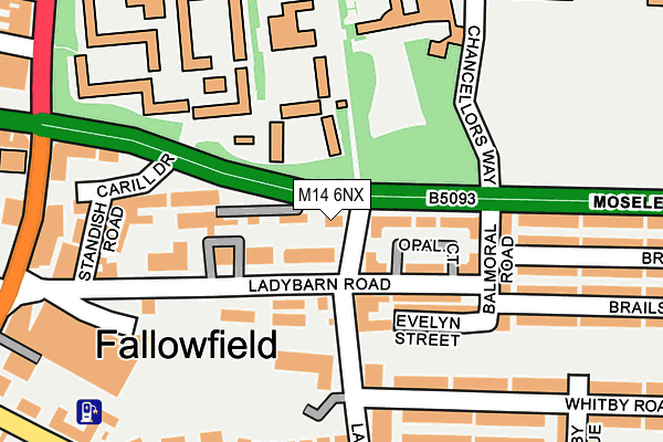 M14 6NX map - OS OpenMap – Local (Ordnance Survey)