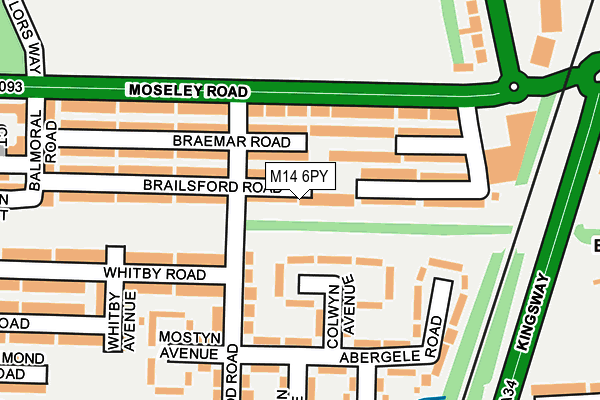 M14 6PY map - OS OpenMap – Local (Ordnance Survey)