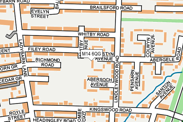 M14 6QG map - OS OpenMap – Local (Ordnance Survey)