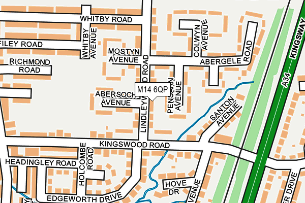 M14 6QP map - OS OpenMap – Local (Ordnance Survey)