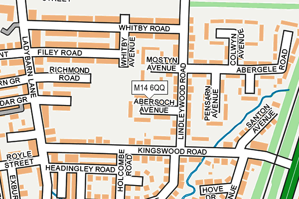M14 6QQ map - OS OpenMap – Local (Ordnance Survey)