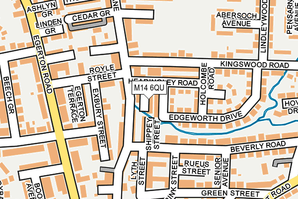 M14 6QU map - OS OpenMap – Local (Ordnance Survey)