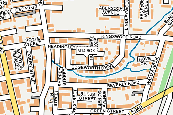 M14 6QX map - OS OpenMap – Local (Ordnance Survey)