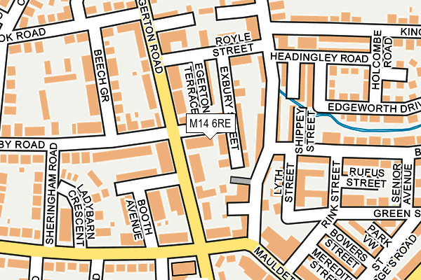 M14 6RE map - OS OpenMap – Local (Ordnance Survey)