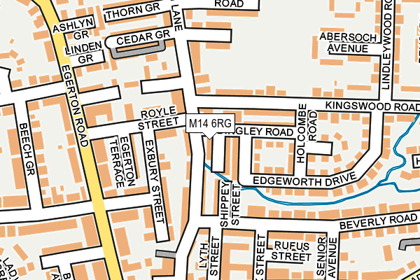 M14 6RG map - OS OpenMap – Local (Ordnance Survey)