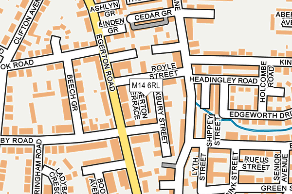 M14 6RL map - OS OpenMap – Local (Ordnance Survey)