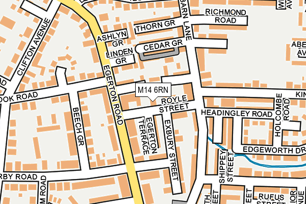 M14 6RN map - OS OpenMap – Local (Ordnance Survey)