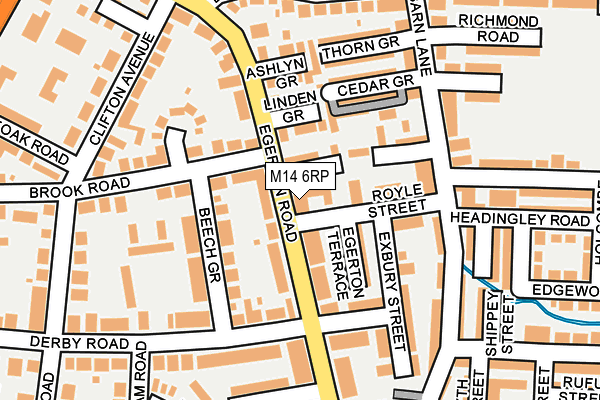 M14 6RP map - OS OpenMap – Local (Ordnance Survey)