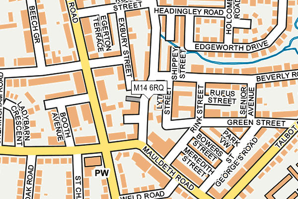 M14 6RQ map - OS OpenMap – Local (Ordnance Survey)