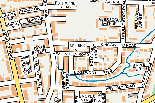 M14 6RR map - OS OpenMap – Local (Ordnance Survey)