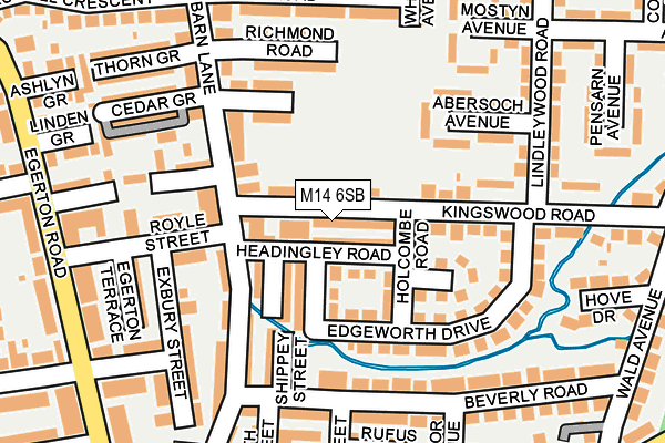 M14 6SB map - OS OpenMap – Local (Ordnance Survey)