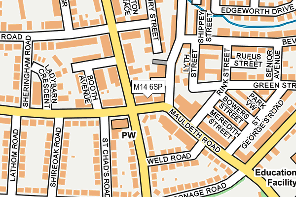 M14 6SP map - OS OpenMap – Local (Ordnance Survey)