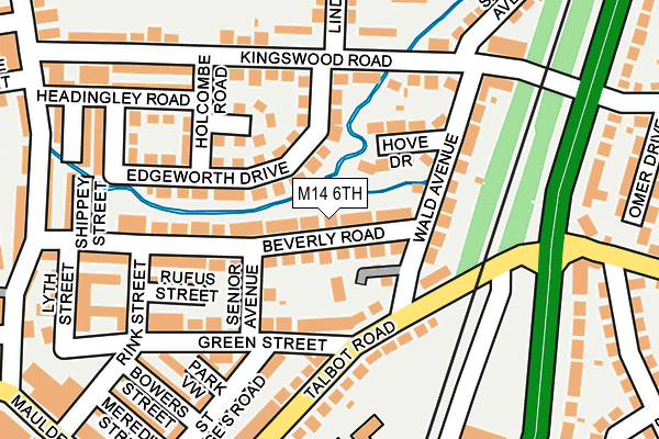 M14 6TH map - OS OpenMap – Local (Ordnance Survey)