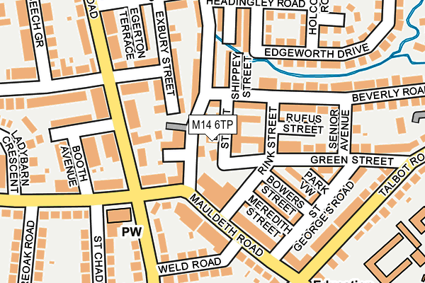 M14 6TP map - OS OpenMap – Local (Ordnance Survey)