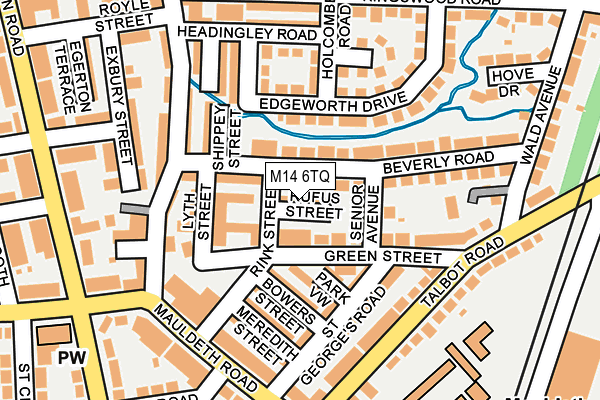 M14 6TQ map - OS OpenMap – Local (Ordnance Survey)