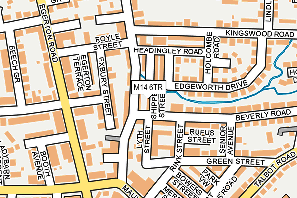 M14 6TR map - OS OpenMap – Local (Ordnance Survey)