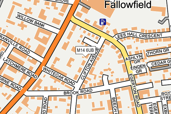 M14 6UB map - OS OpenMap – Local (Ordnance Survey)