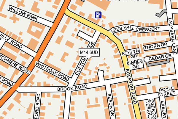 M14 6UD map - OS OpenMap – Local (Ordnance Survey)