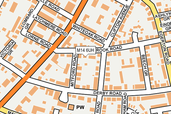 M14 6UH map - OS OpenMap – Local (Ordnance Survey)